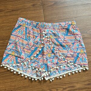 Altar'd State High Waist Blue and Pink Shorts